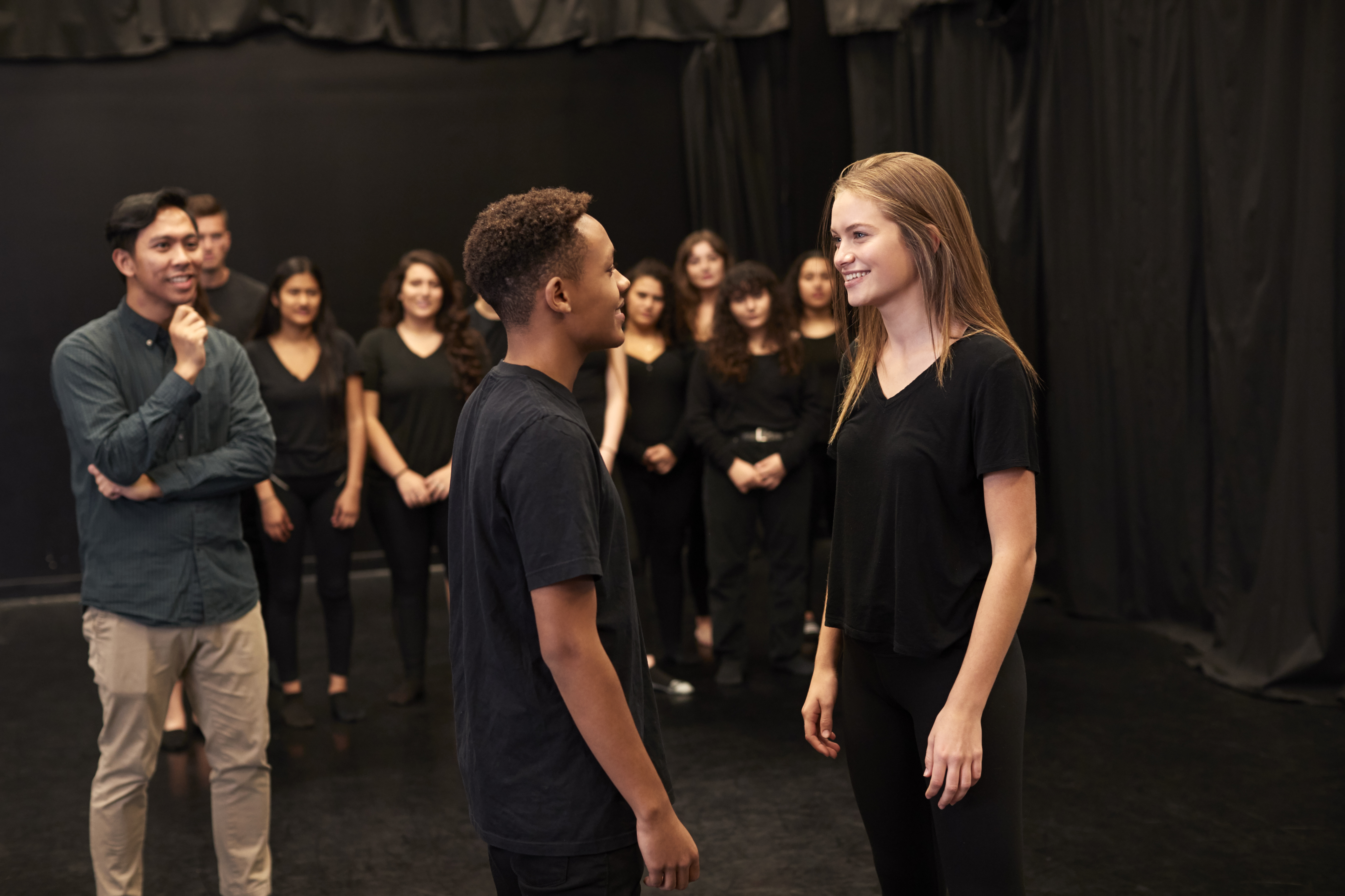 Drama students performing